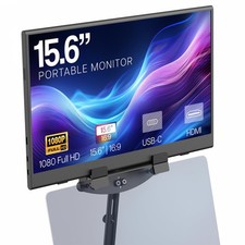 15.6 inch Portable Monitor with Laptop Screen Extender Holding Bracket, Fits ...