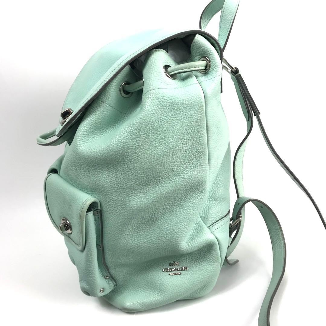 COACH Backpack Mint Green Leather 37582 Japan A-251215-14 thumbnail 6