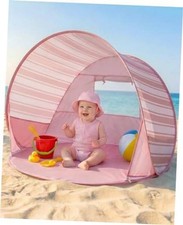 Pop Up Baby Beach Tent - Baby Tent for Toddler Beach Essentials Pink Stripes