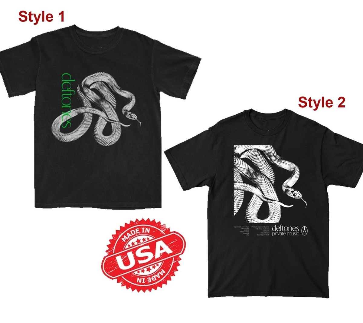 Deftones 2025 Merch Private Music Logo Snake Sweatshirt T-Shirt | eBay