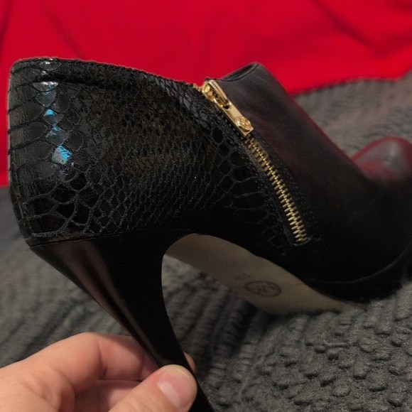 Michael Kors Black Leather Python Heel Ankle Boot… - image 3