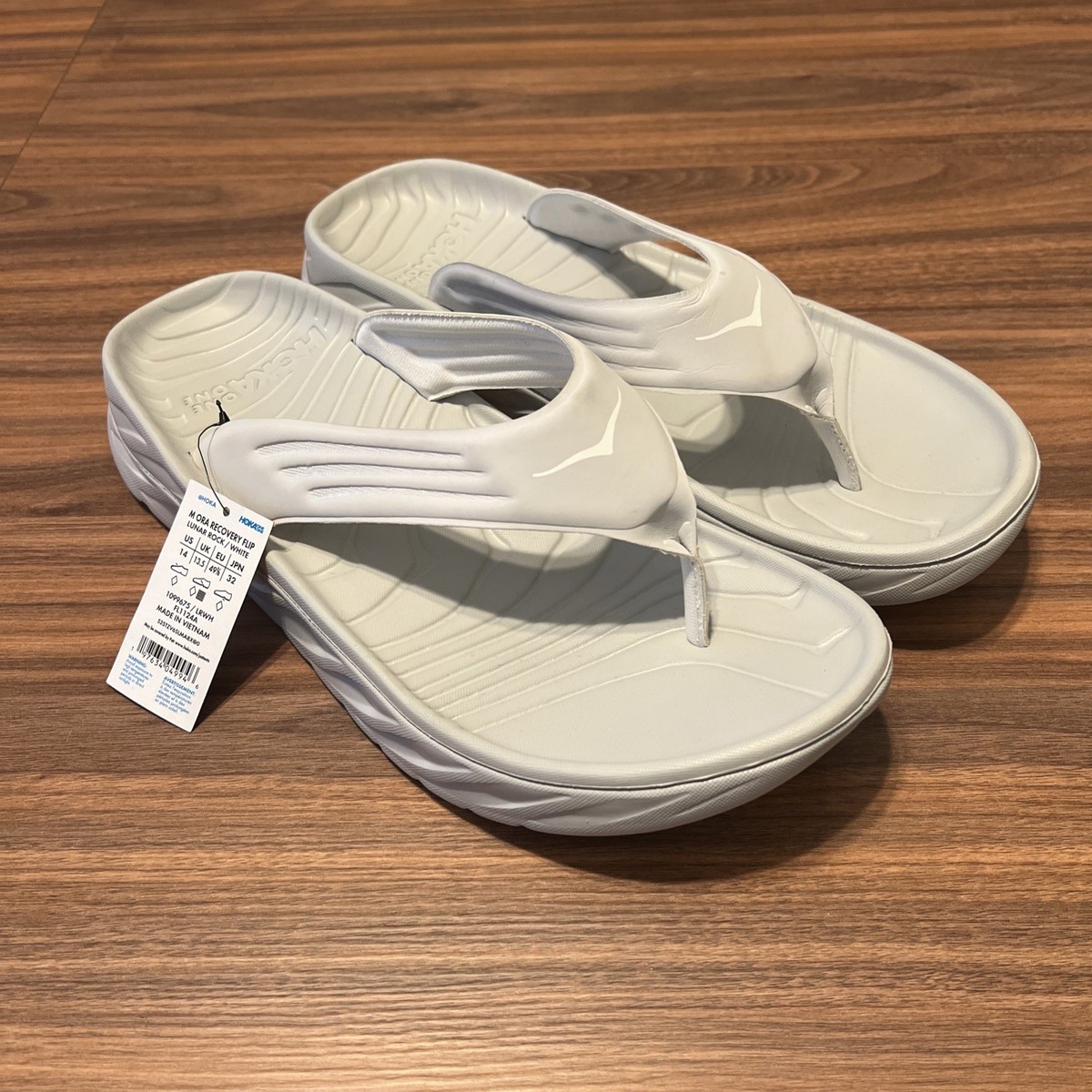 Hoka Ora Recovery Flip Mens 13 Lunar Rock White New Recovery Flip Flop Sandal Hoka One One Men main image 4