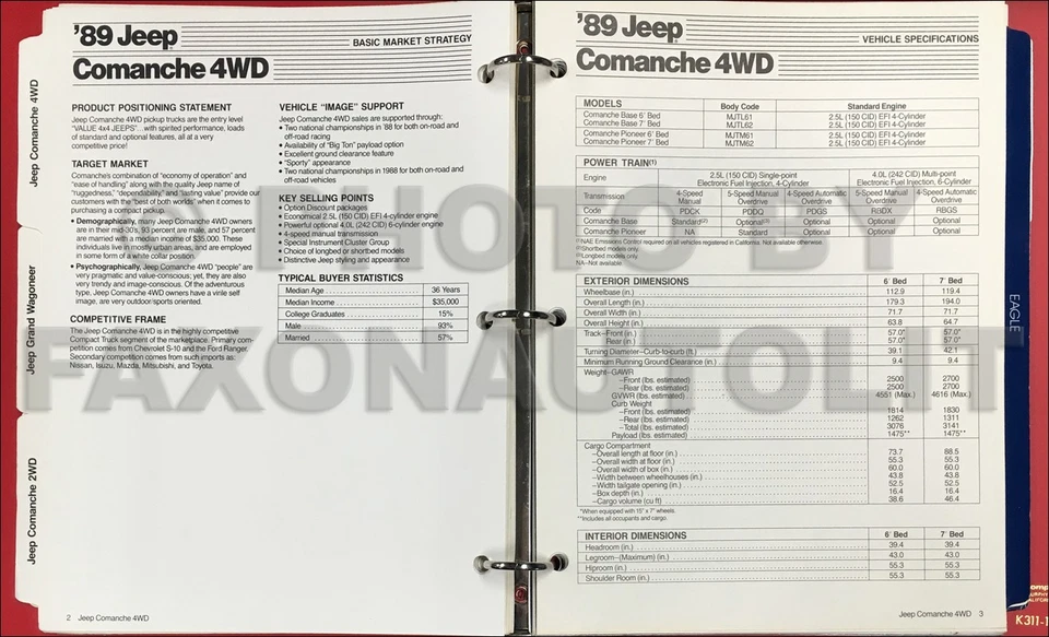 1989 Jeep Eagle продажи обучение дилер альбом - неправильный переплет - Изображение 2 из 2