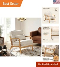 Poltrona Accent Poltrona Moderna Soggiorno Salotto Cuscino Morbido Beige