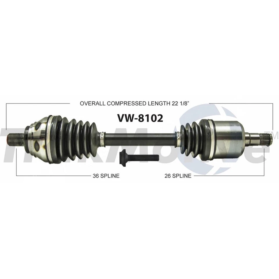 For VW CC Passat Tiguan FWD/AWD 2 Front CV Axle Shafts SurTrack Set - Image 2 of 3