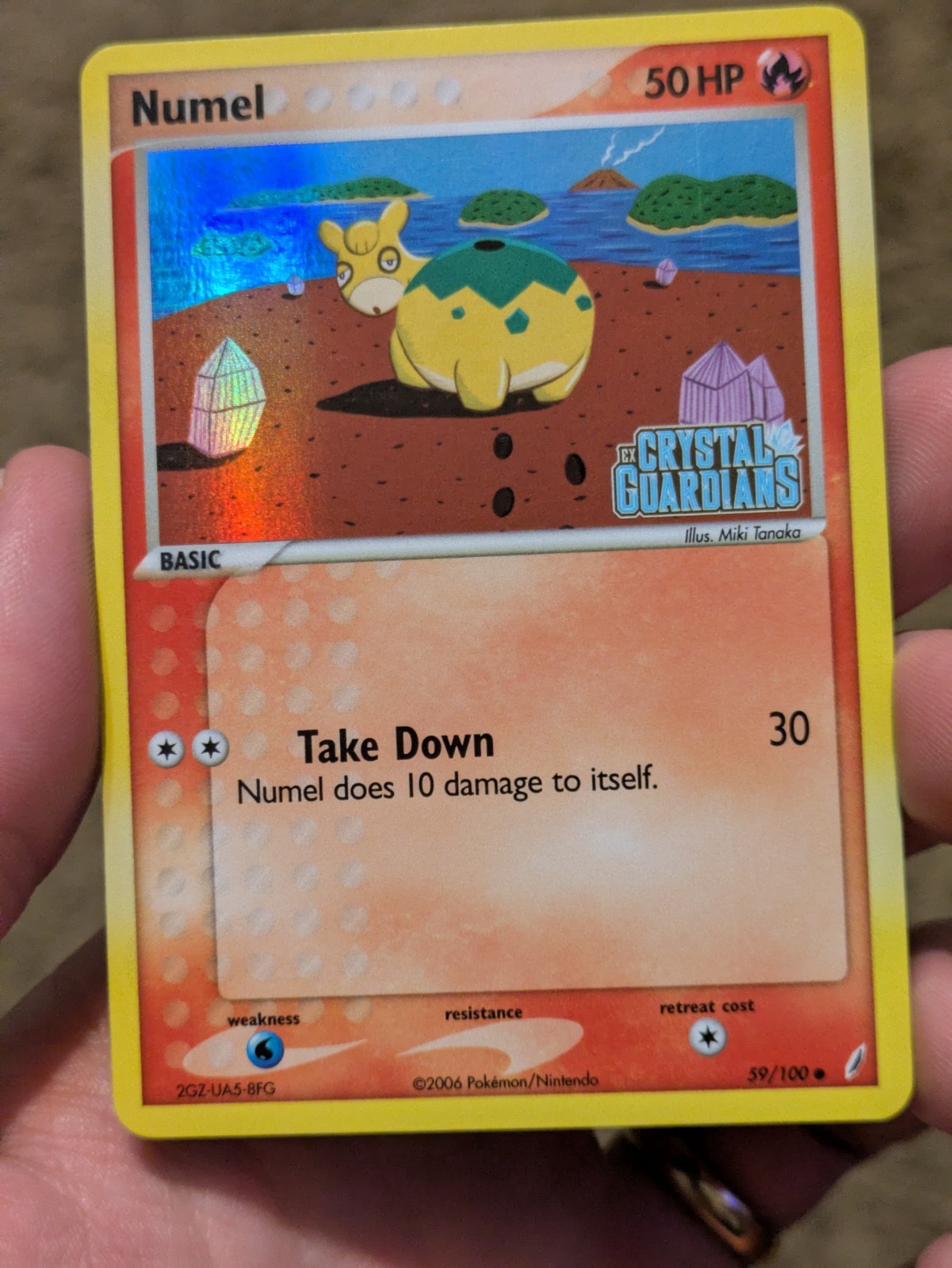Pokemon Card - Numel Crystal Guardians 59/100 Common Reverse Holo Stamped LP