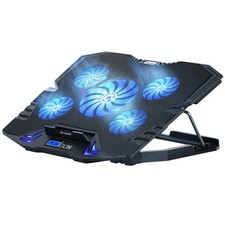 TopMate C5 Gaming Laptop Cooler Cooling Pad 12-15.6"  5 Quiet Fans, LCD Display