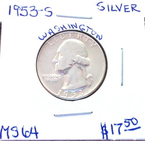 1953 SAN FRANCISCO SILVER WASHINGTON QUARTER UNCIRCULATED MINT STATE CONDITION