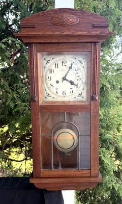 Antique C 1925 Gustav Becker Regulator Box Wall Clock - SERVICED - SEE VIDEO