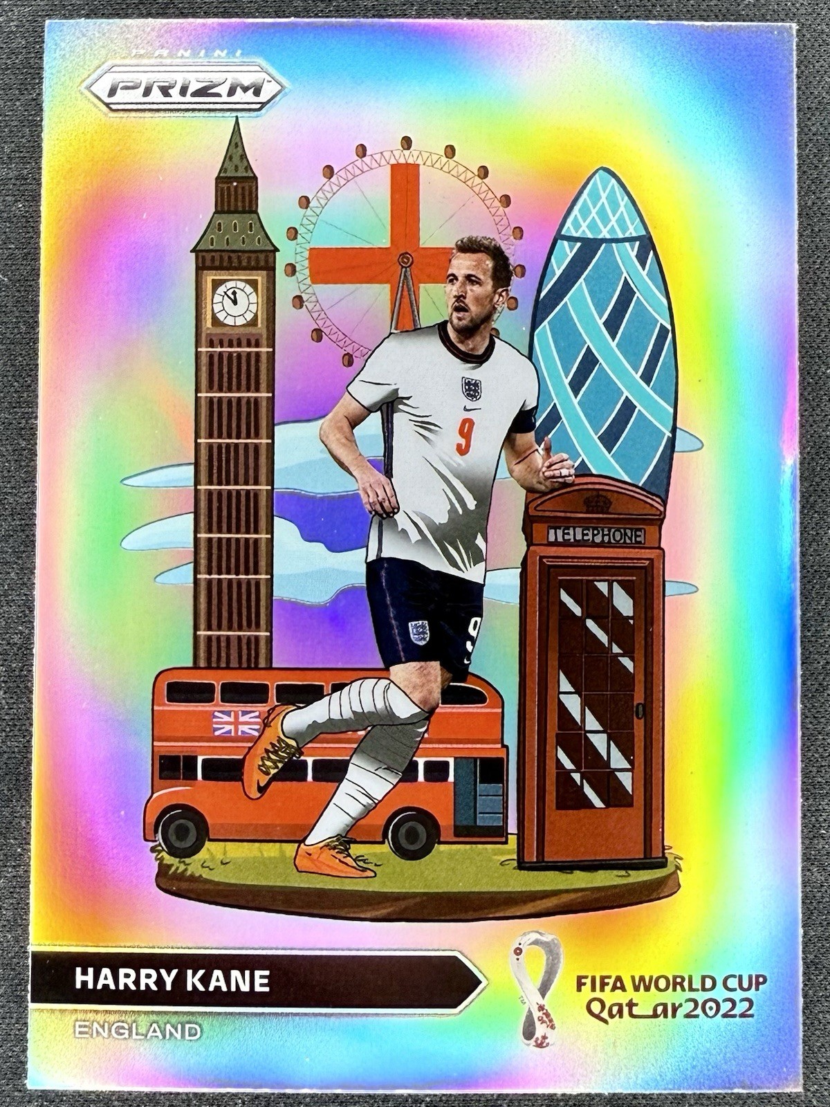 2022 Panini Prizm World Cup Qatar - National Landmarks Harry Kane #9 Case Hit!