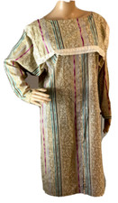 Vintage Home Made Womans Tunic BOHO Dress with Antique Buttons see discription.