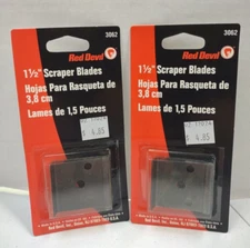 Red Devil 3062 1 1/2" Scraper Blades 4 Blades Total Fits 3040 & 3045 NOS 2 Packs