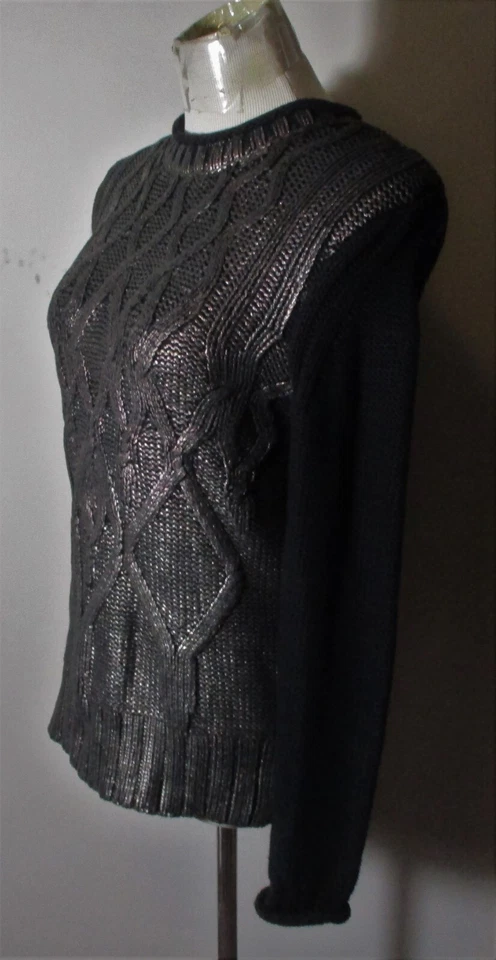 NARCISCO RODRIGUEZ черный кабель вязаный свитер размер XS - Изображение 4 из 4