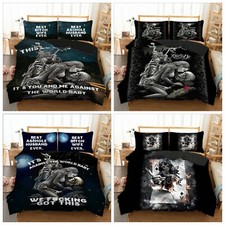 Gothic Skull Duvet Quilt Cover Bedding Set Pillow Cases Single Double King Size