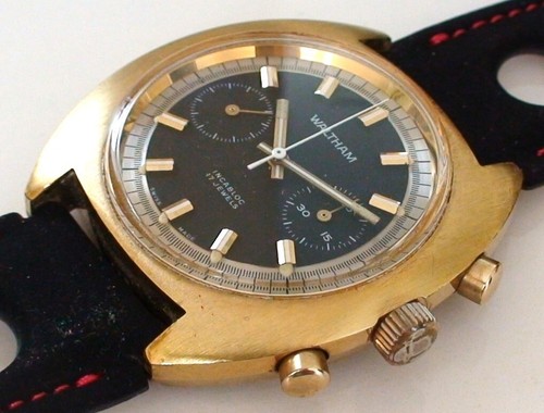 OROLOGIO CRONOGRAFO VINTAGE ANNI 70 UOMO WALTHAM 17 JEWELS CON SCATOLA OTTIMO ASPETTO! - Foto 6 di 17