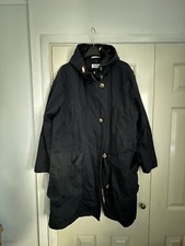 Designer Toast Cotton Coat Jacket Navy Hooded Size 16