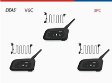 EJEAS V6C Football Referee Intercoms 2Way 1200M Bluetooth Soccer Headsets 3PC