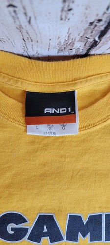 Vintage And1 Trash Talk Tee Shirt 90s RARE Large Yellow Retro Basketball And1 - Bild 10 von 11