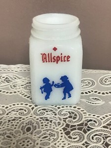 Vintage Allspice Milk Glass Shaker Spice Jar ~ No Lid