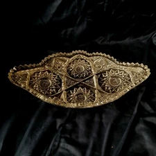 American Brilliant Period Diamond Cut Large Bowl Hobstar 12.25" HEAVY