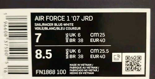 Nike Air Force 1 '07 Jackie Robinson JRD FN1868-100 Men's 7 Women’s 8.5 - Picture 8 of 8