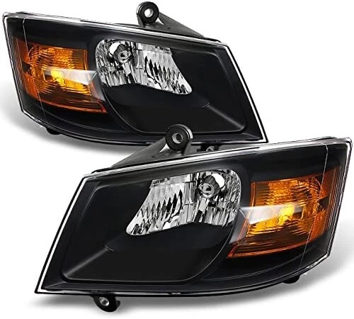 Faros delanteros carcasa negra Dodge Grand Caravan 2008-2010 08-10 izquierda+derecha Foto 2 de 4