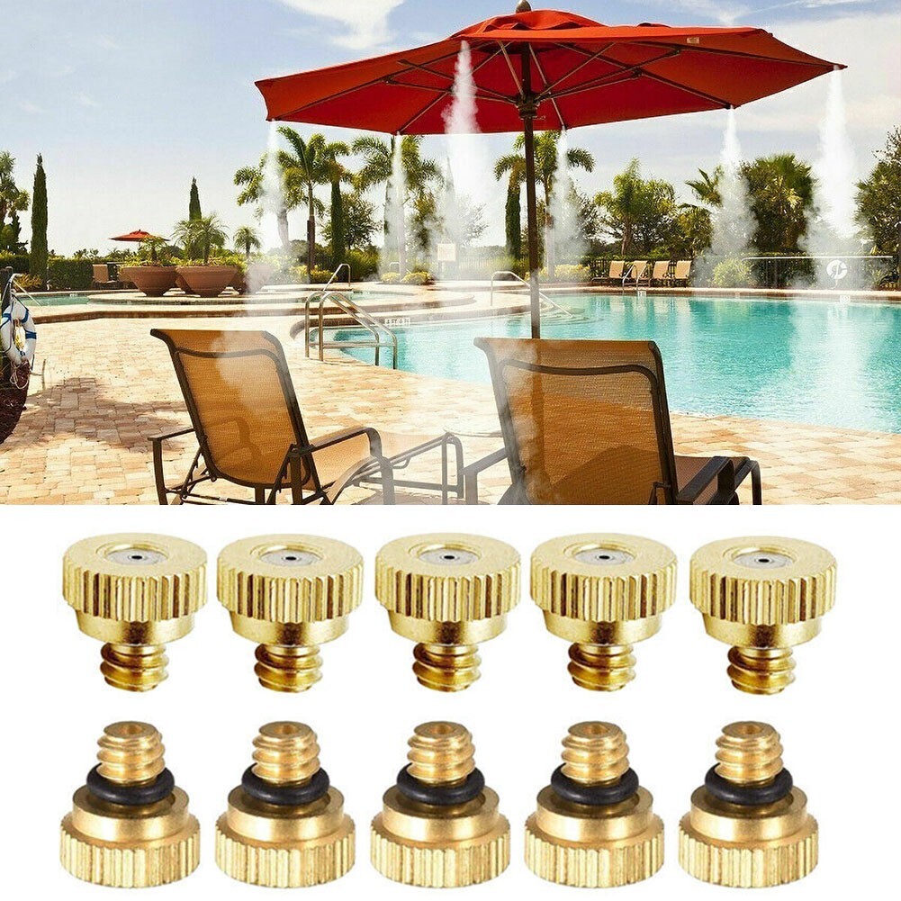 Efficient Mist Cooling 10 Brass Misting Nozzles for Garden Sprinkler