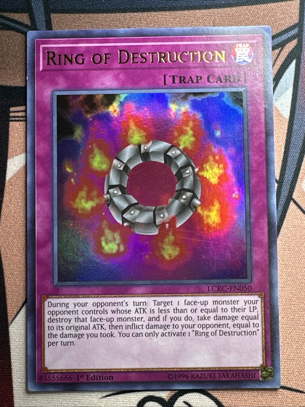 Ring of Destruction NM 1st Ed Ultra Rare LCKC-EN050 YuGiOh TCG-image