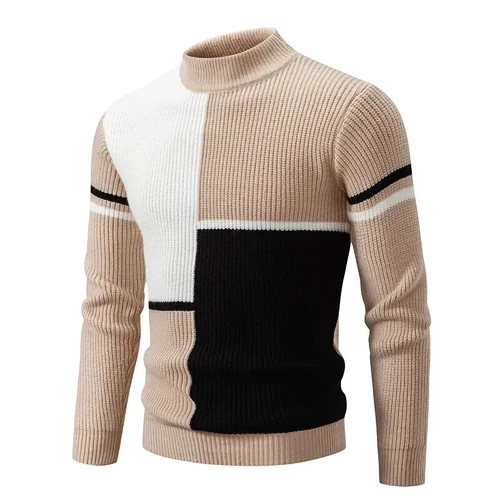 Men's New and Winter Casual Warm Neck Sweater Knit Pullover Autumn Tops Sweater - Picture 18 of 41