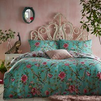 furn Vintage Chinoiserie Floral Exotic Duvet Cover Set