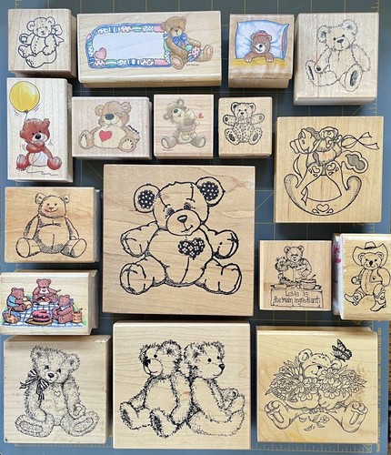 Adorable BEAR & BABY Theme RUBBER STAMPS Rare Vtg PSX ANM Suzys Zoo etc YOU PICK