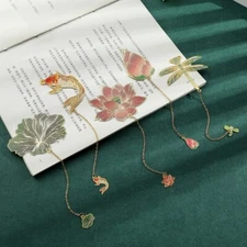 5 Pcs Leaf Shape Bookmarks Page Marker Metal Bookmarks Reading Bookmarks