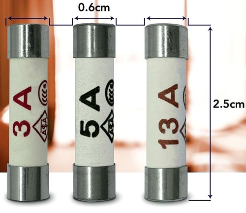 Patrone Sicherungen gemischt elektrisch 13 AMP 3 AMP 5 AMP Hauptstecker Haushalt Keramik UK - Bild 3 von 9