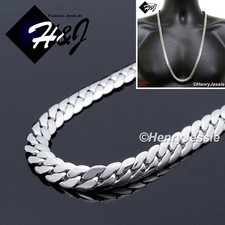 30"MEN's Stainless Steel 8mm Silver Miami Cuban Curb Link Chain Necklace N155