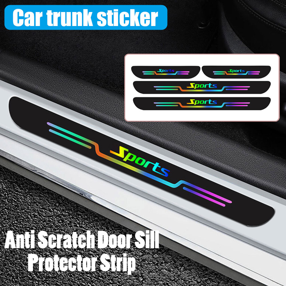 4Pcs Car Door Sill Protector Strips Anti-Scratch Threshold Guards