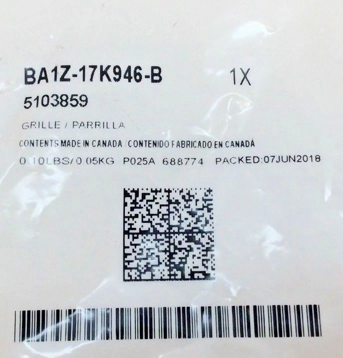 2011-2014 年林肯 MKX LH 司机前保险杠格栅插入黑色保护套全新原始设备制造商 — 第 4/4 张图片