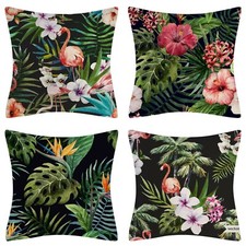 Tropical Floral Flamingo Cushion Covers (Pack of 4)
