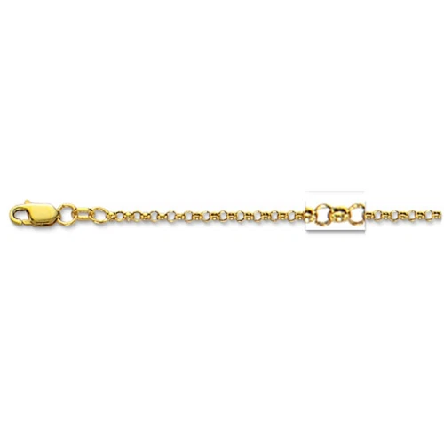 14kt Yellow Gold Round Cable ROLO Link Pendant Chain/Bracelet 7" 2.3mm 1.3 gram - Picture 1 of 1