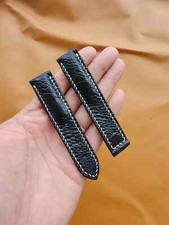 20/18mm Black 100 Genuine Ostrich Legs Leather Skin Watch Strap Band- Customize