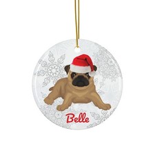 Pug Ornament Gift Personalized Mom or Dad Christmas Ornament Tree Decoration