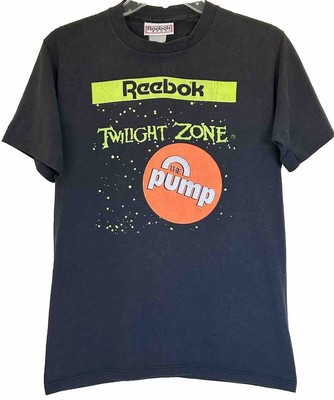 Vintage Reebok Sport Pump Twilight Zone Sz XS T-Shirt Black USA 