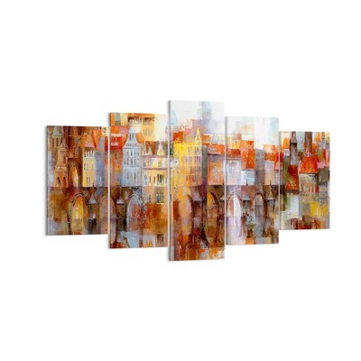 Tableau Toile Grand Format XXL - Rue Italienne Couleur Ville - Déco Murale Moderne
