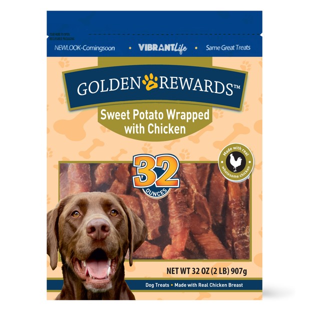 golden rewards sweet potato wrapped with chicken dog treats 32 oz