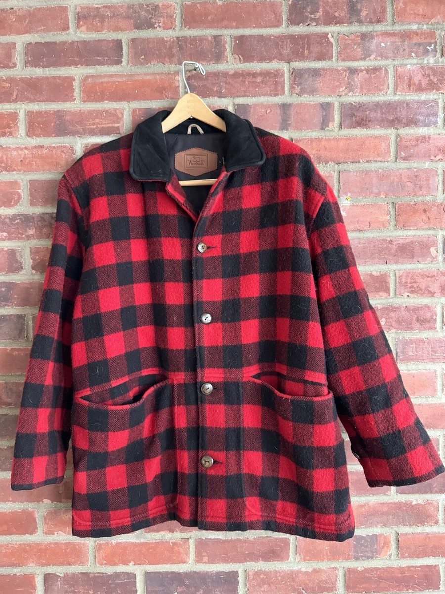 Vintage WOOLRICH Jacket Men L Wool Buffalo Check Lined Vintage WOOLRICH Jacket Men L Wool Buffalo Check Lined