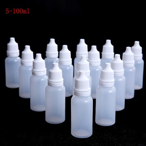 5-100ml Plastic Dropper Bottles Eye Liquid Oil Refillable Squeezable Containers - Picture 13 of 16