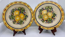 2 Lemon Tree Plates by Jay Willfred for Andrea by Sadek Hand Painted in Portugal
