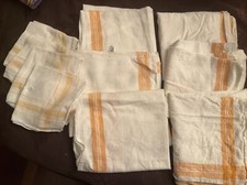 SET OF 6 VINTAGE 1960'S CANNON LINEN DISH TOWELS+ BONUS DISH CLOTHS MADE IN USA