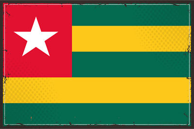 Blechschild 18x12 Togos Retro Flag of Togo Wand Deko Bar Kneipe Sammler Geschenk