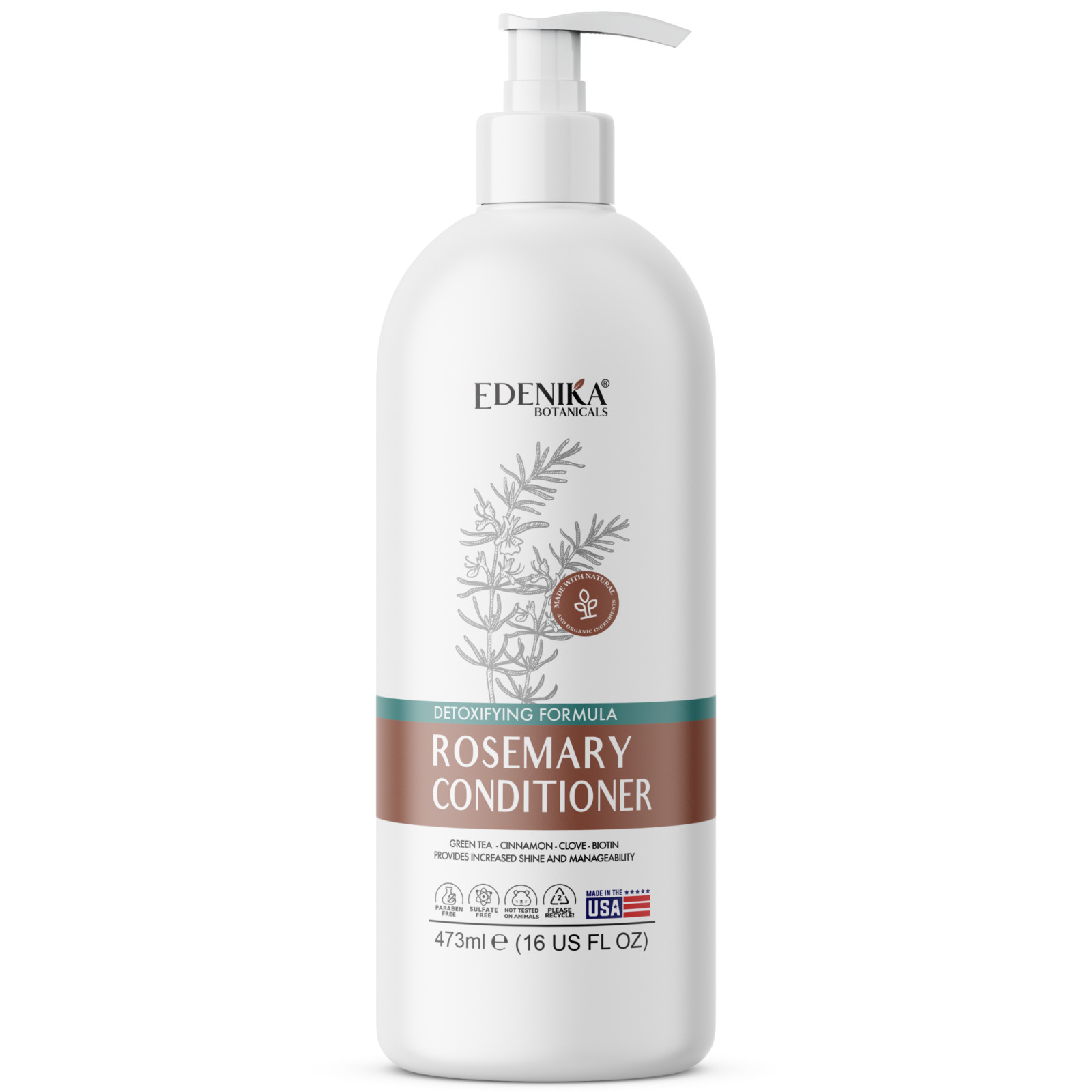 Edenika Rosemary Shampoo & Conditioner Set - Detoxifying, Nourishing Hair Care