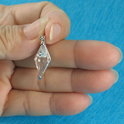 Handgefertigter Sterling Silber 925 Glück Echt Kristall Anhänger TPJ